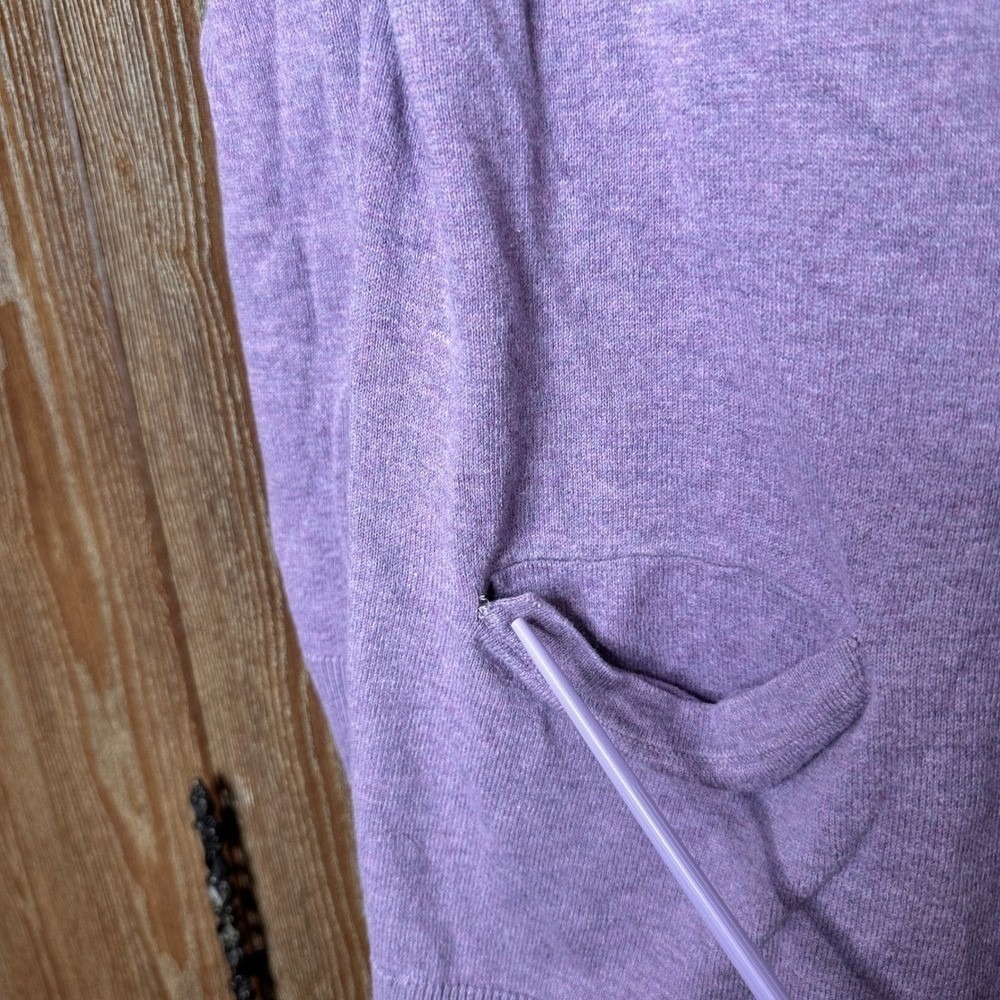 Eddie Bauer Womens Purple Cotton Cashmere V-Neck Button Cardigan Sweater Large - Picture 5 of 8